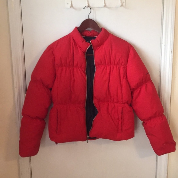 red tommy hilfiger puffer